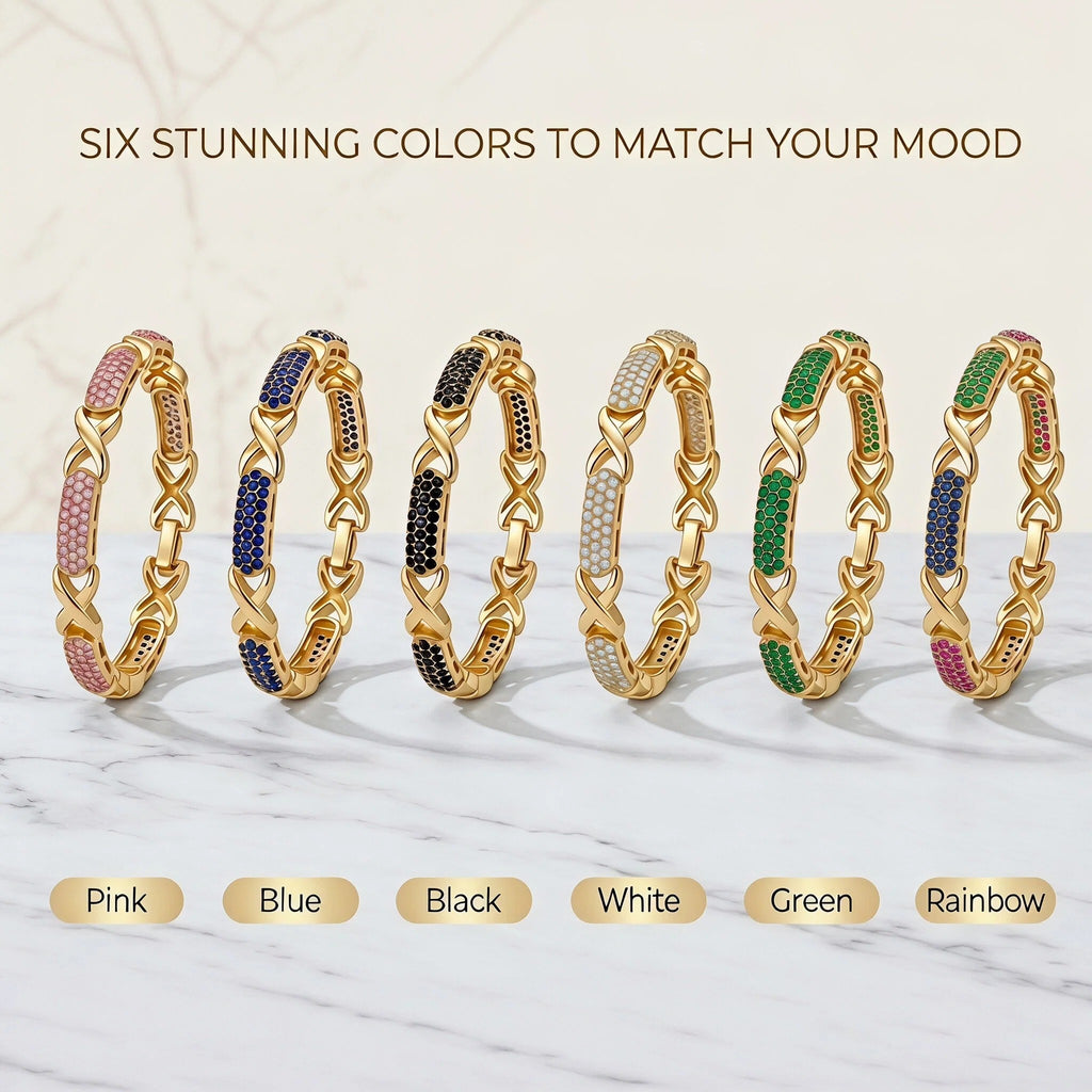 Sapphire Blue Cubic Zirconia Bracelet | 18K Gold Plated
