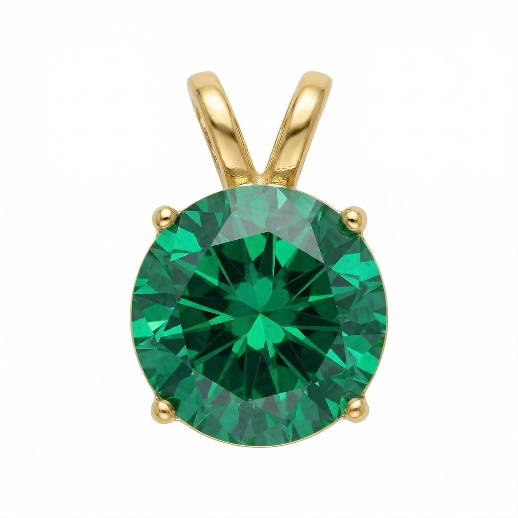 Cubic Zirconia Pendant | 12mm | 24K Gold Plated | Multiple Colors