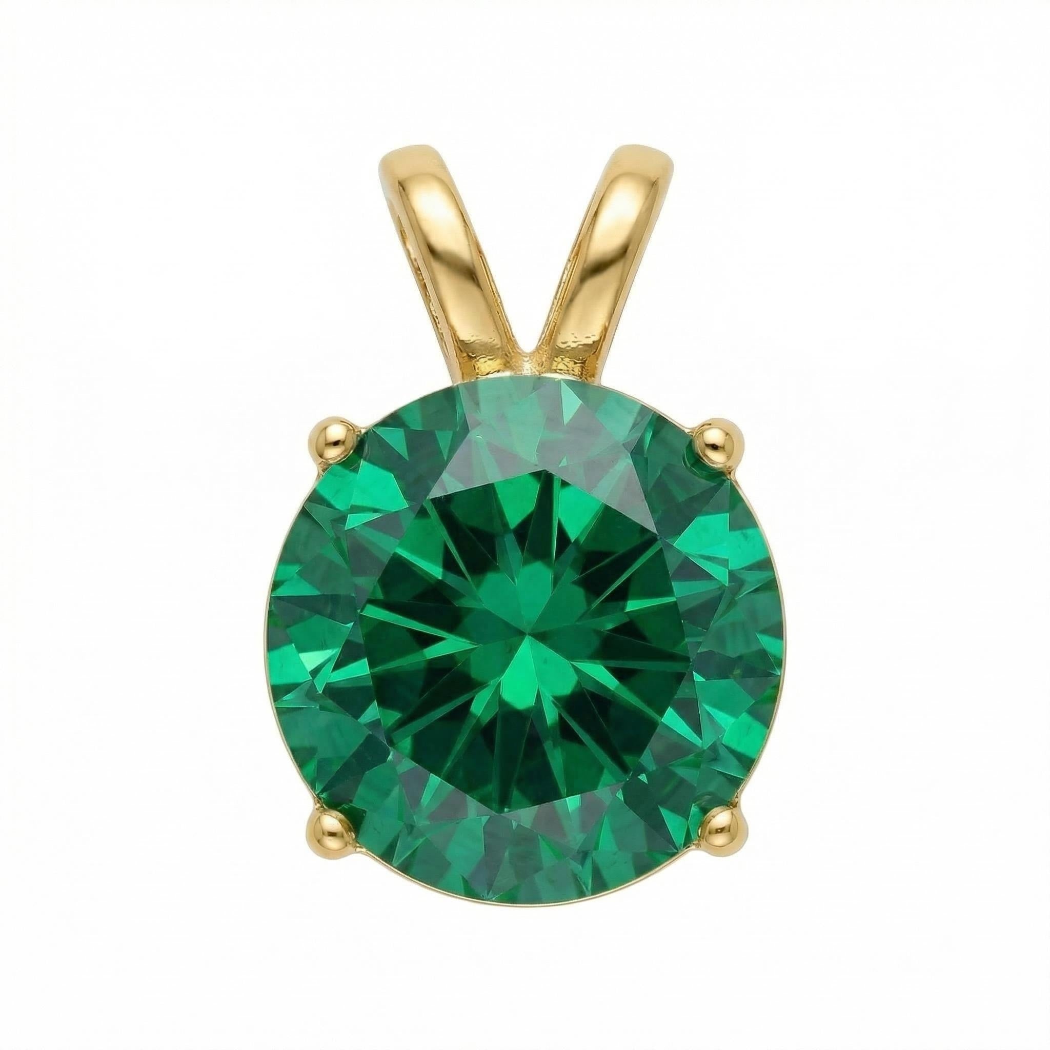 Cubic Zirconia Pendant | 12mm | 24K Gold Plated | Multiple Colors