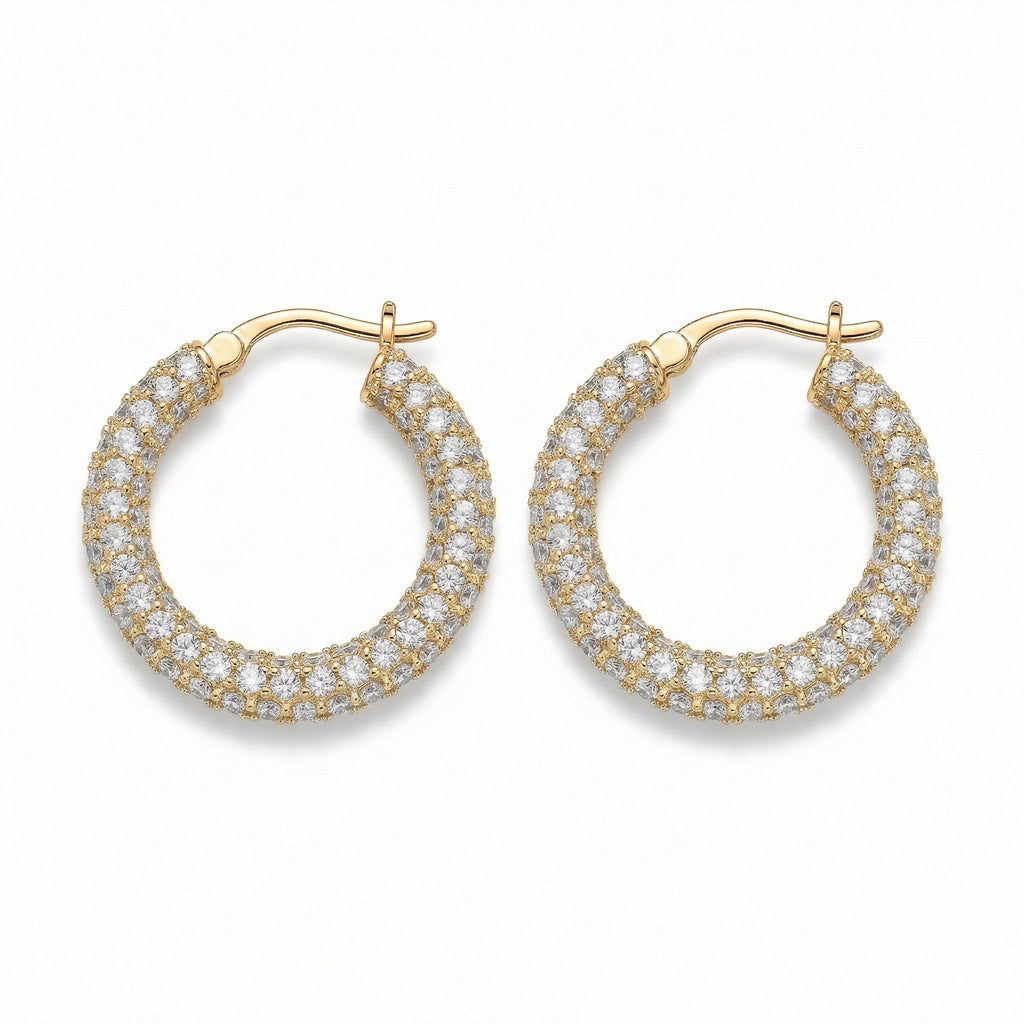 18K Gold Plated Cubic Zirconia Earrings