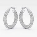Full Pavé CZ Earrings | Rhodium Plated Copper-Zinc Alloy