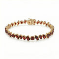 Geometric Zirconia Bracelet — Garnet Red 3A CZ | 18K Gold Plated