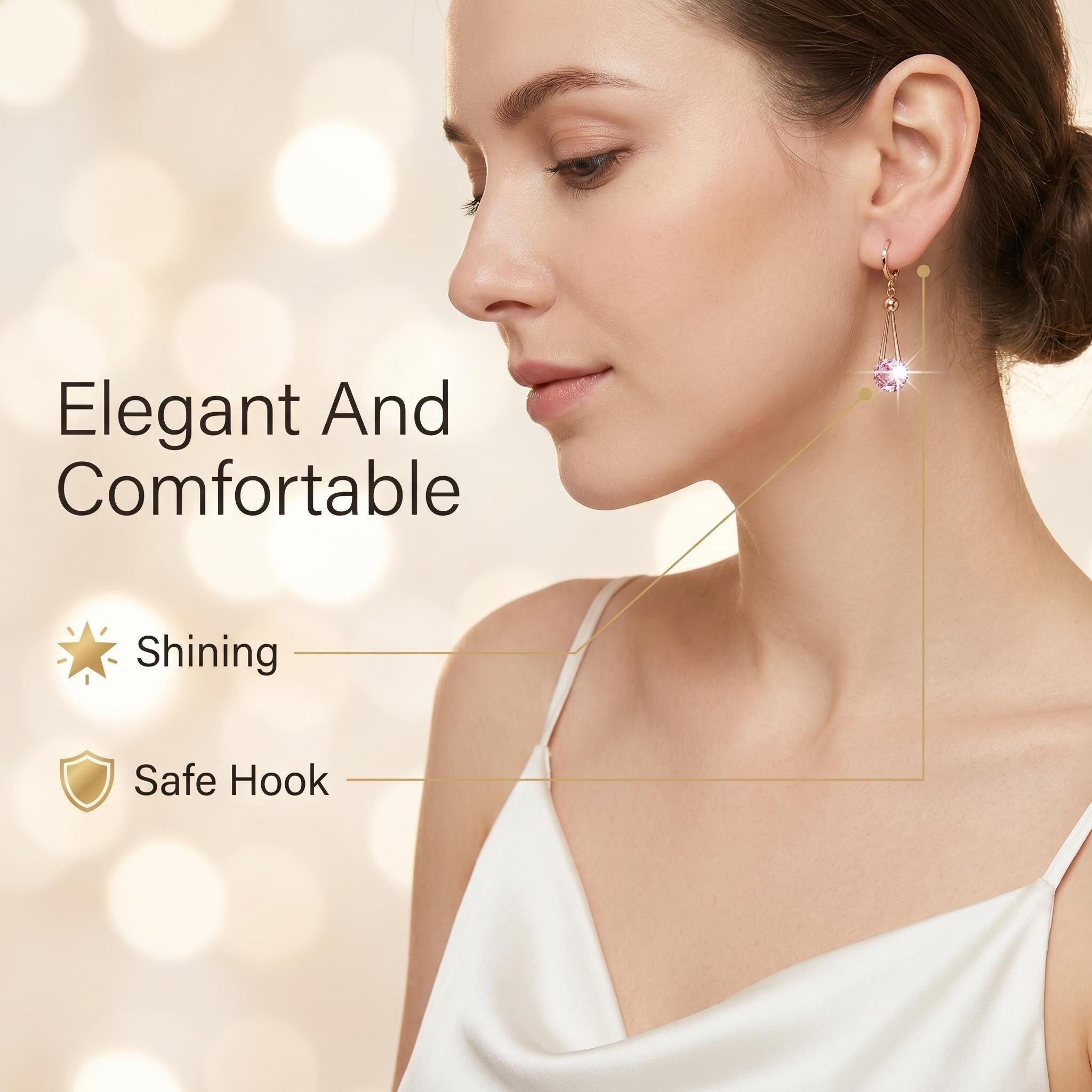 8mm Cubic Zirconia Drop Earrings | 18K Gold Plated
