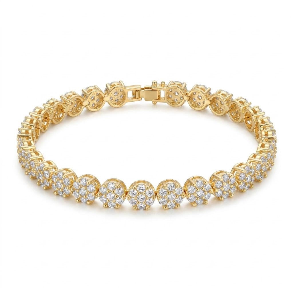 Gold-Plated Cubic Zirconia Bracelet | Adjustable 17+2cm