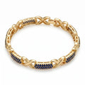 Sapphire Blue Cubic Zirconia Bracelet | 18K Gold Plated