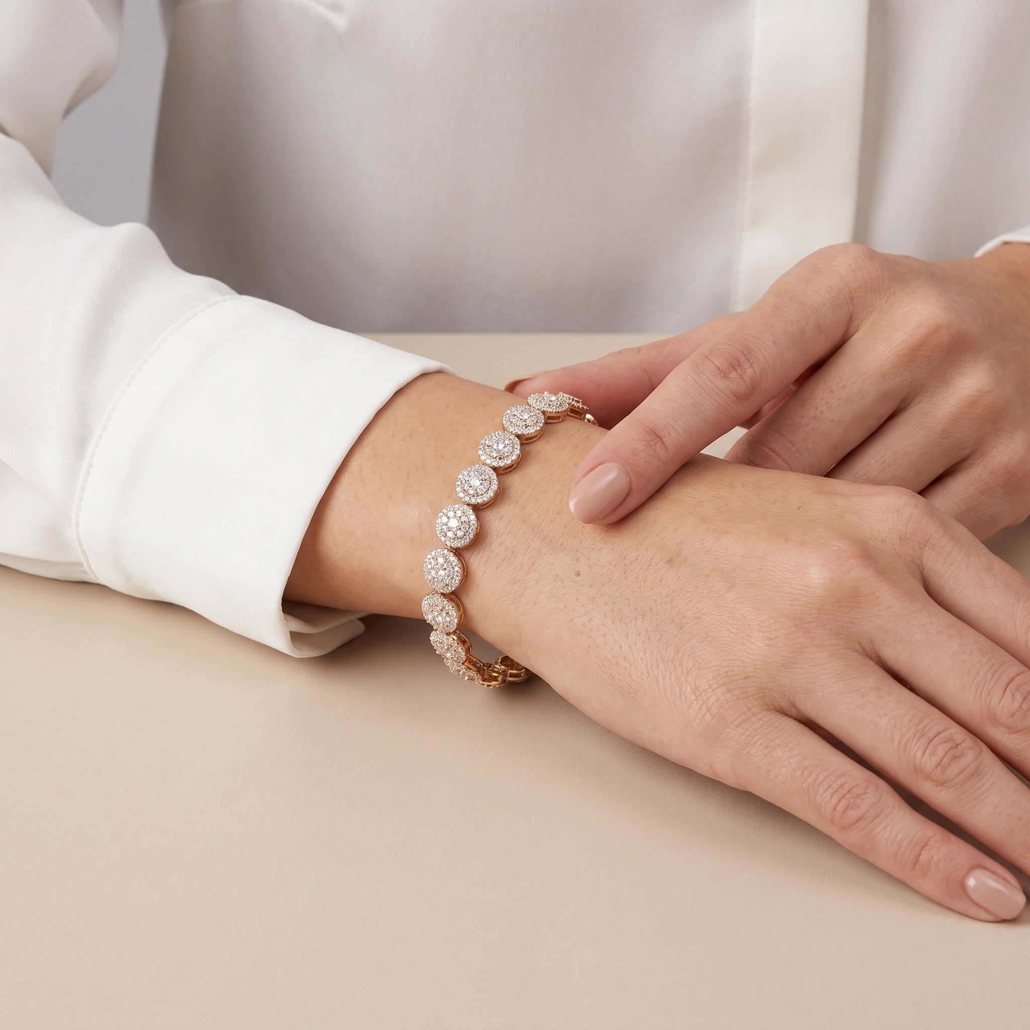 Full Pavé CZ Bracelet — 304 Stones | 18K Gold Plated
