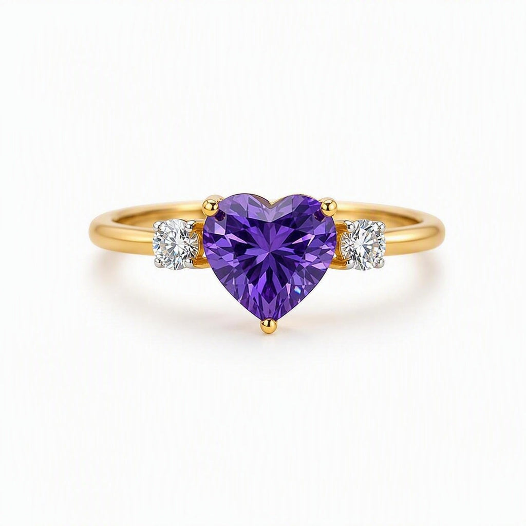 Gold-Plated Stainless Steel Cubic Zirconia Ring