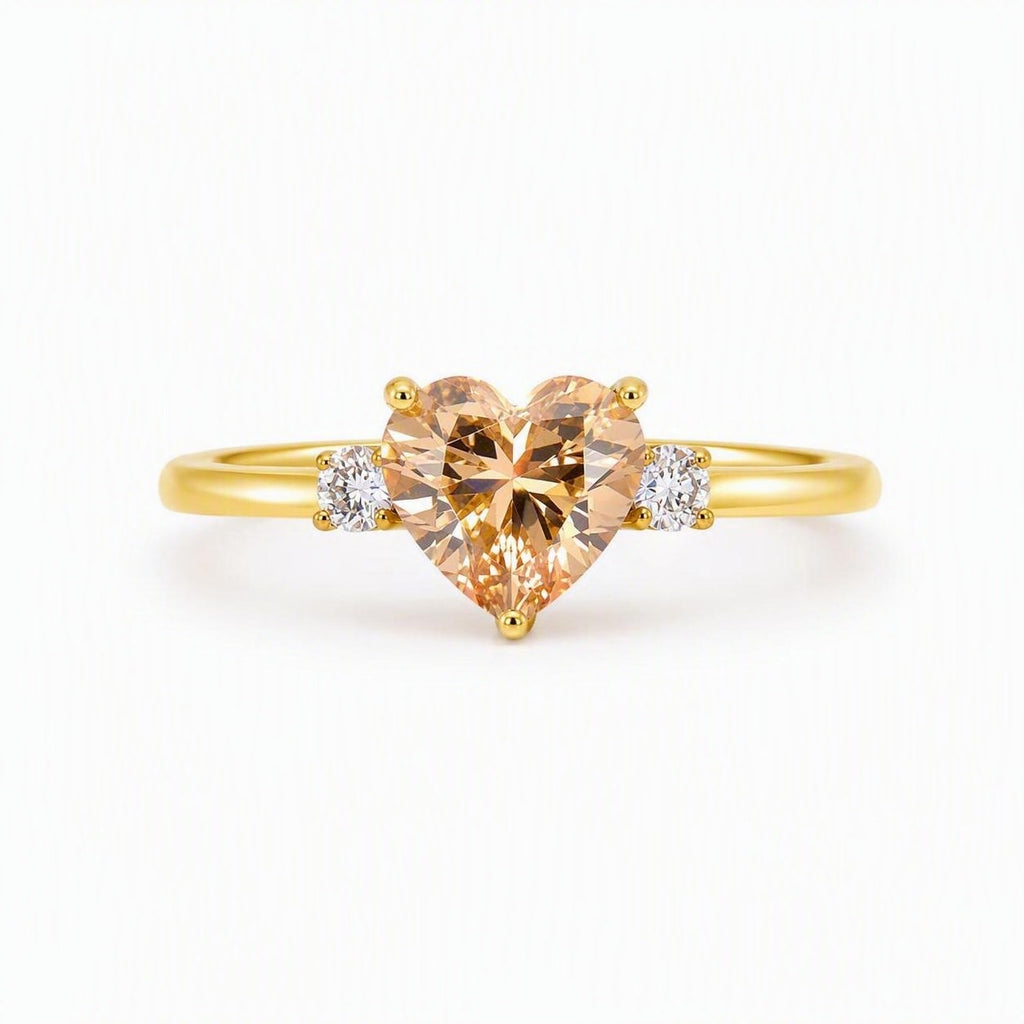 Gold-Plated Stainless Steel Cubic Zirconia Ring