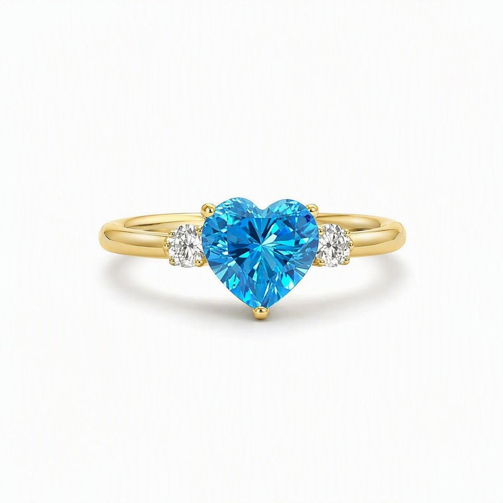 Gold-Plated Stainless Steel Cubic Zirconia Ring