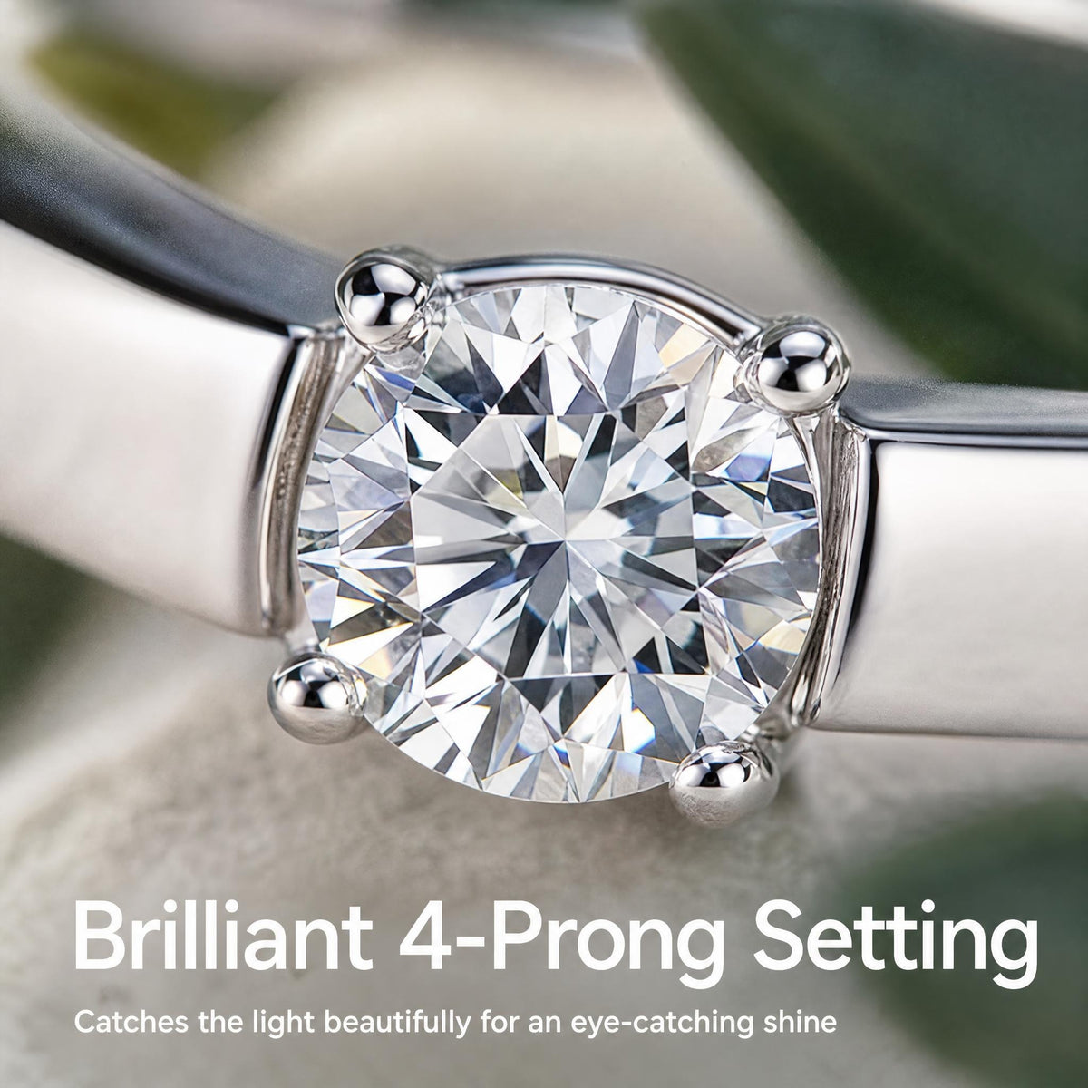 Stainless Steel 4-Prong Solitaire Ring — Silver Tone, Unisex Everyday Wear | BOROWSKI