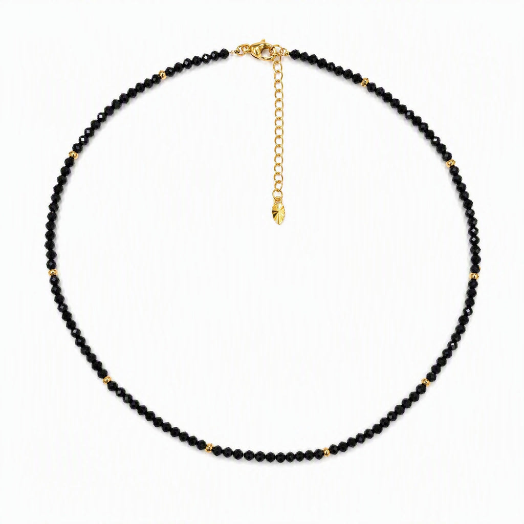 Black Spinel Faceted Bead Necklace — 45/50/55cm | BOROWSKI