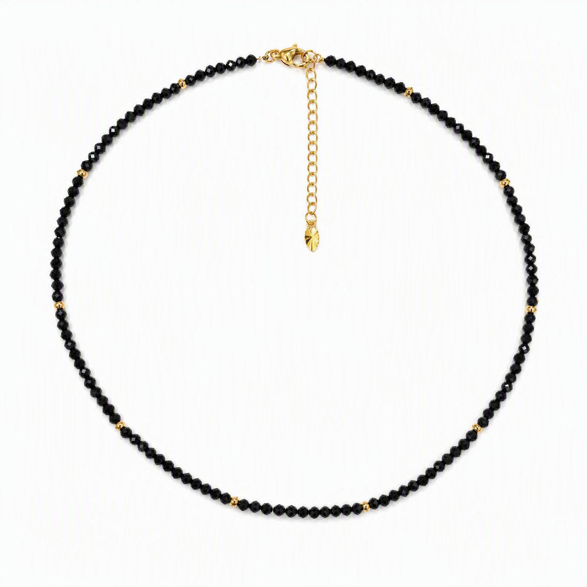 Black Spinel Faceted Bead Necklace — 45/50/55cm | BOROWSKI
