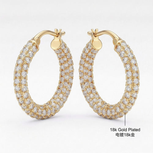 18K Gold Plated Cubic Zirconia Earrings