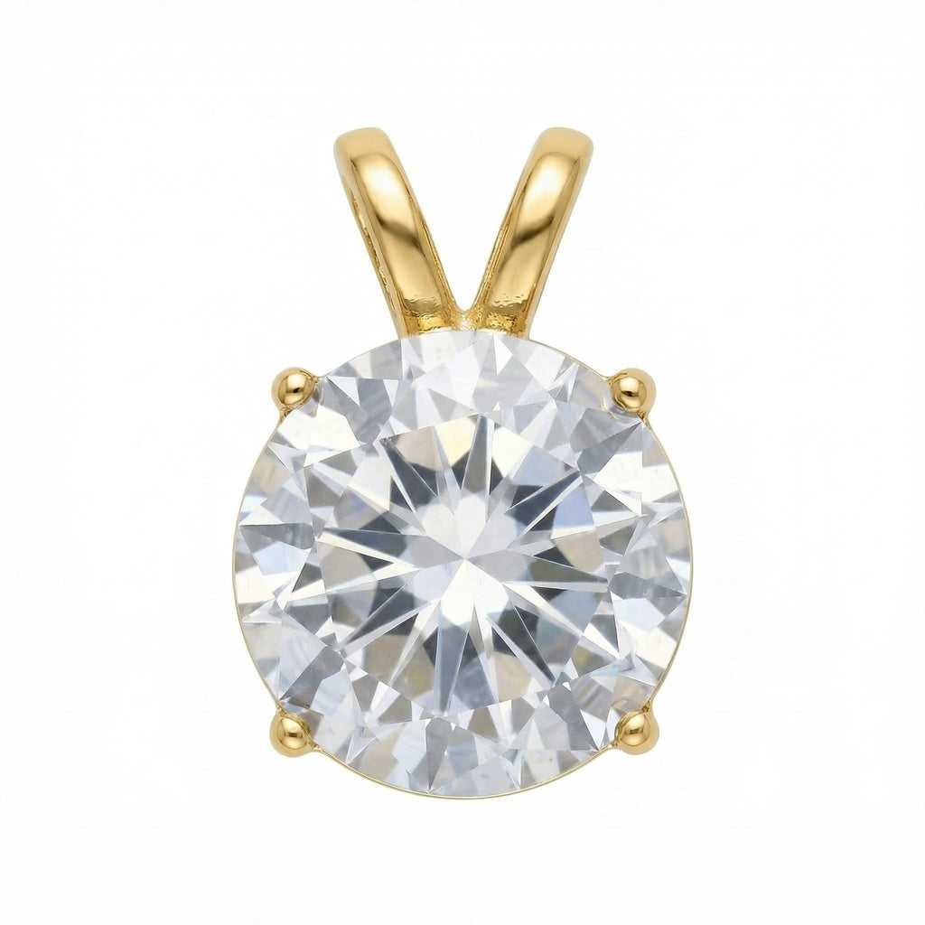 Cubic Zirconia Pendant | 12mm | 24K Gold Plated | Multiple Colors