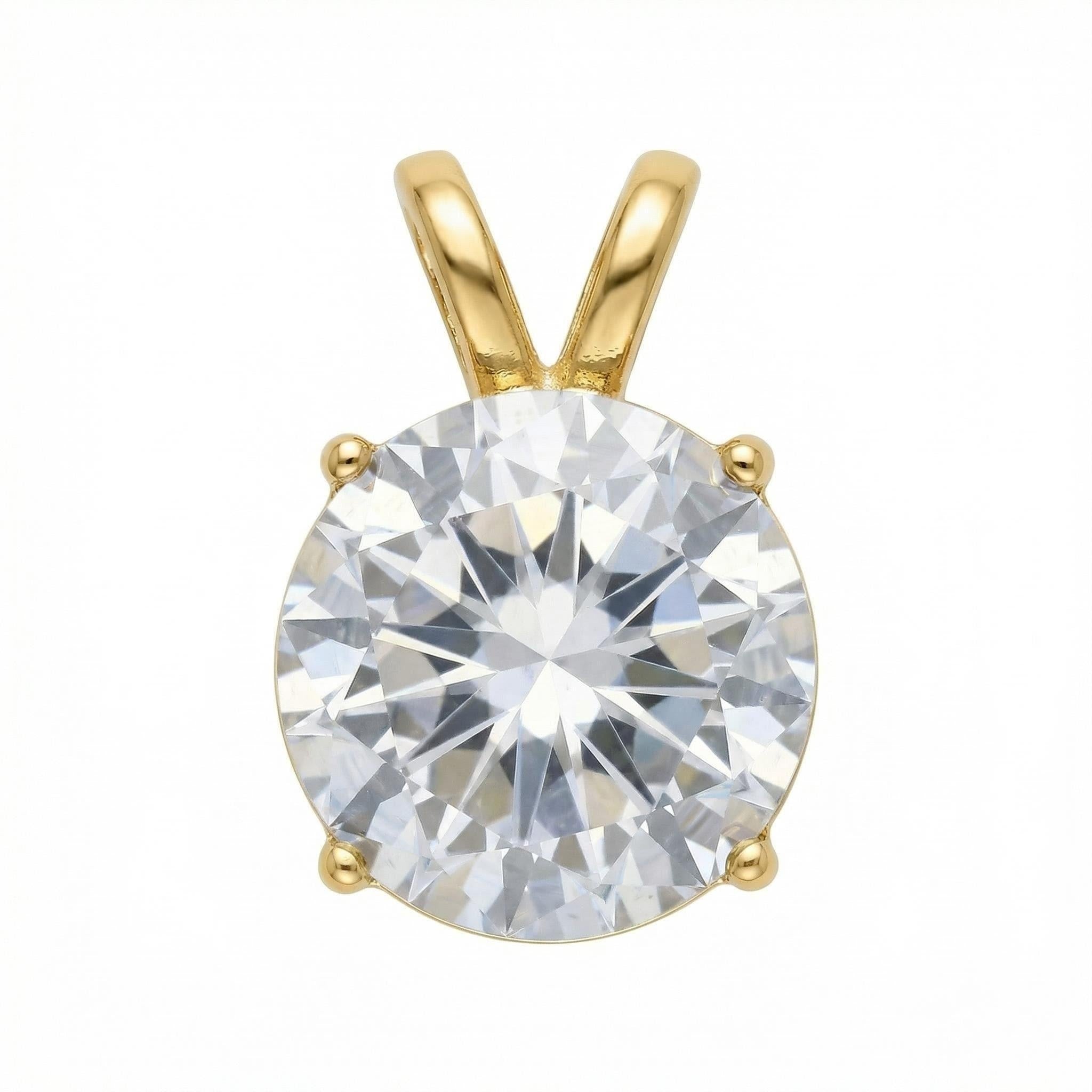 Cubic Zirconia Pendant | 12mm | 24K Gold Plated | Multiple Colors