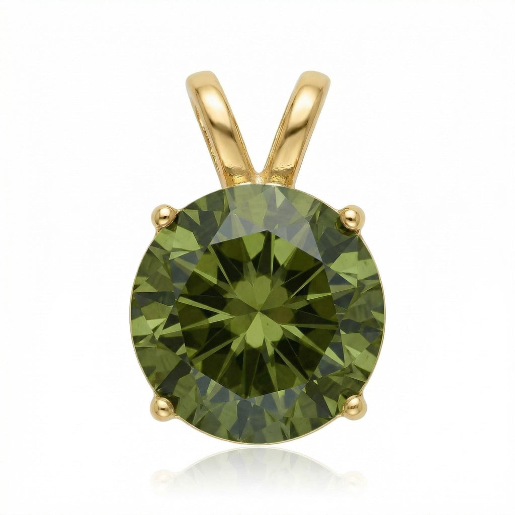 Cubic Zirconia Pendant | 12mm | 24K Gold Plated | Multiple Colors