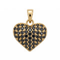 Black Nano Diamond Pavé Pendant | 18K Gold Plated