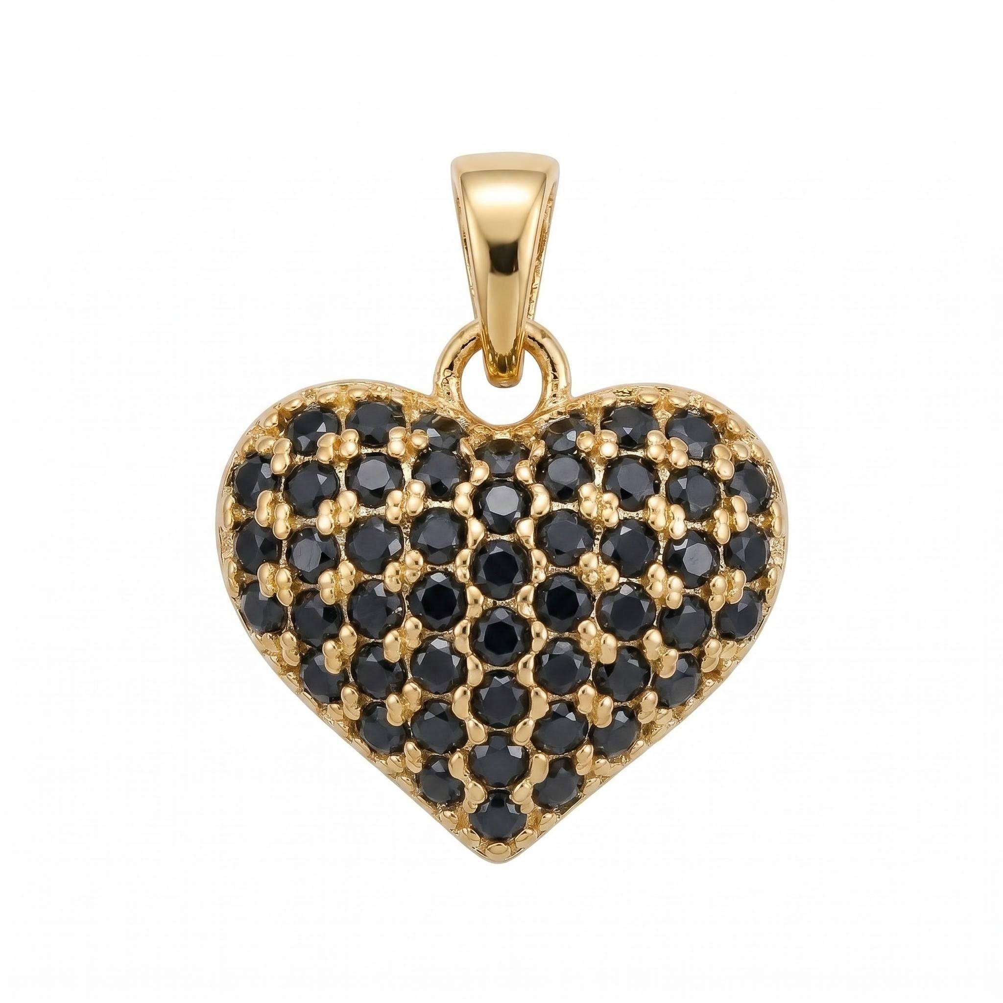 Black Nano Diamond Pavé Pendant | 18K Gold Plated