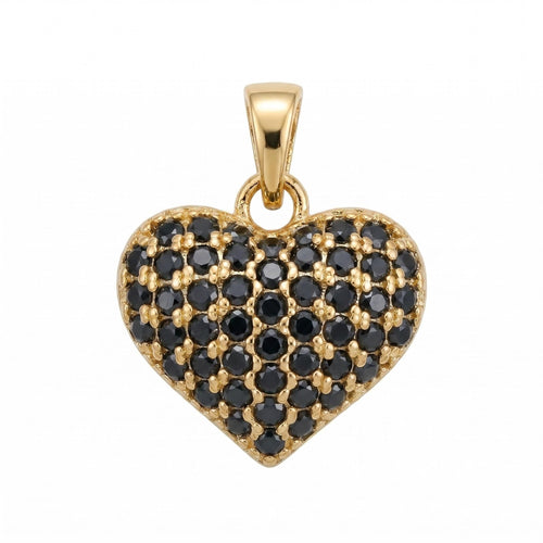 Black Nano Diamond Pavé Pendant | 18K Gold Plated - pendants