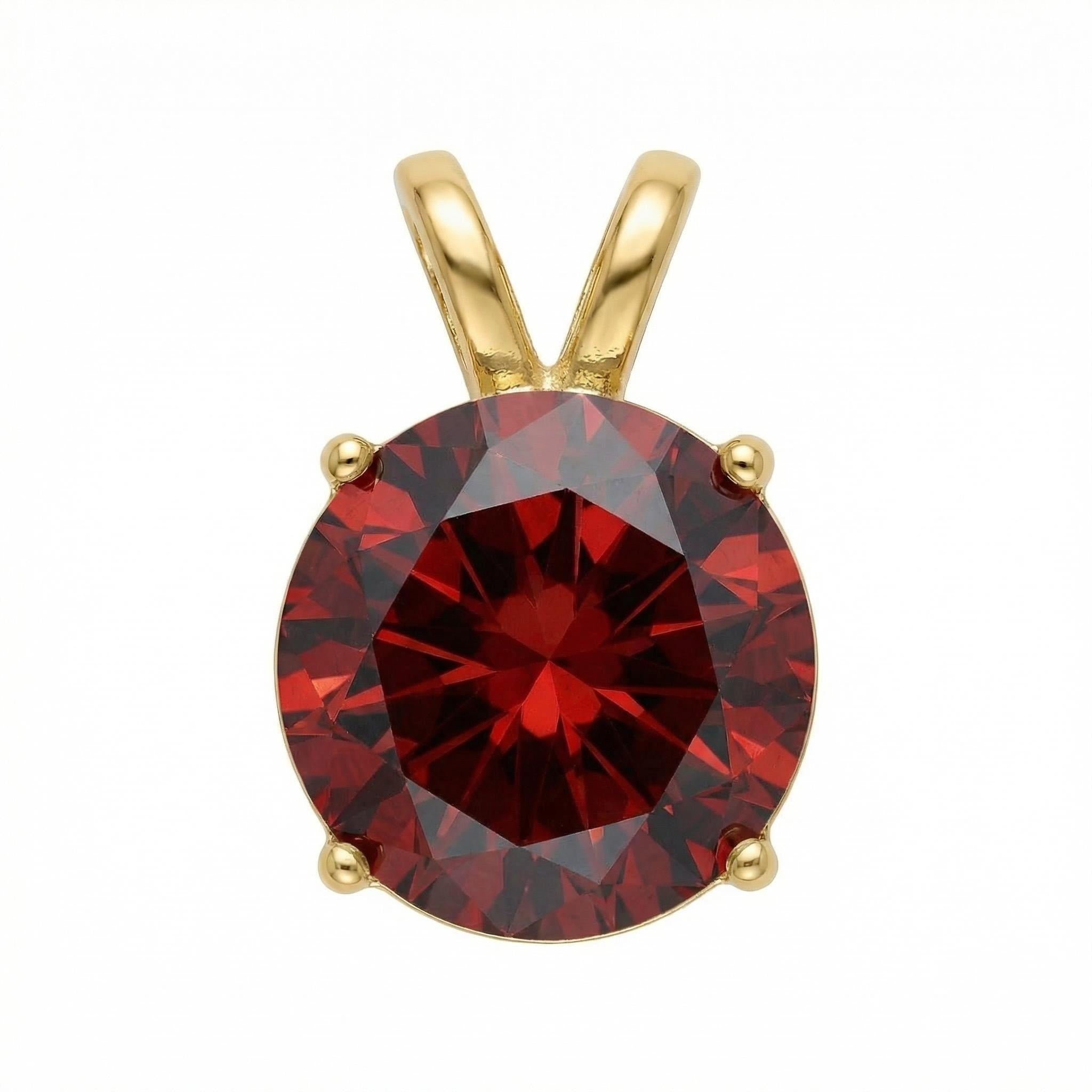 Cubic Zirconia Pendant | 12mm | 24K Gold Plated | Multiple Colors