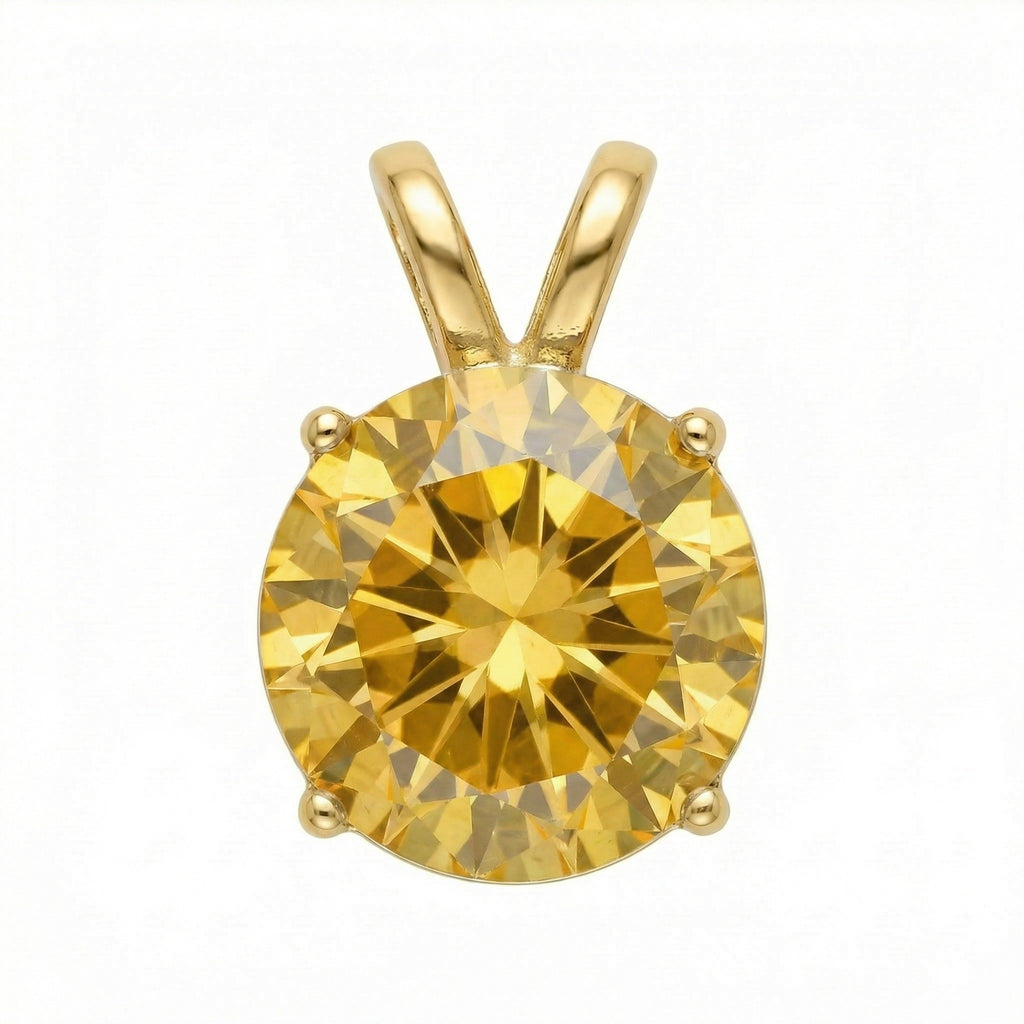Cubic Zirconia Pendant | 12mm | 24K Gold Plated | Multiple Colors