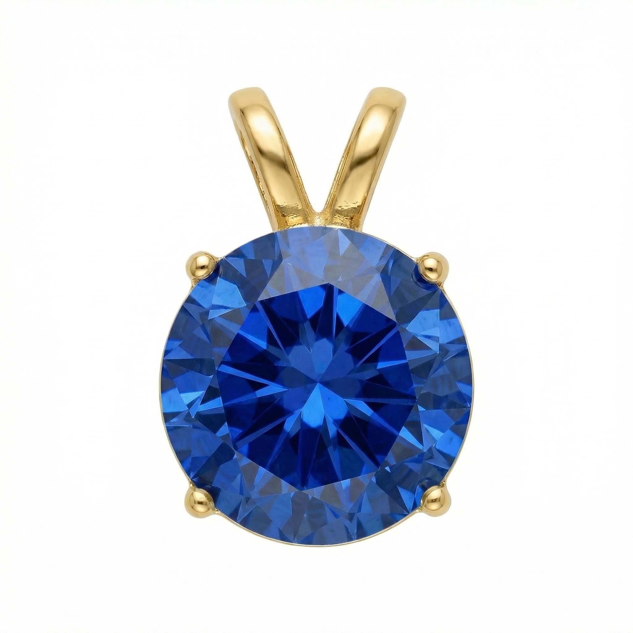 Cubic Zirconia Pendant | 12mm | 24K Gold Plated | Multiple Colors
